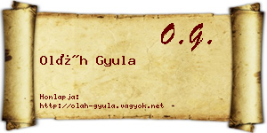 Oláh Gyula névjegykártya